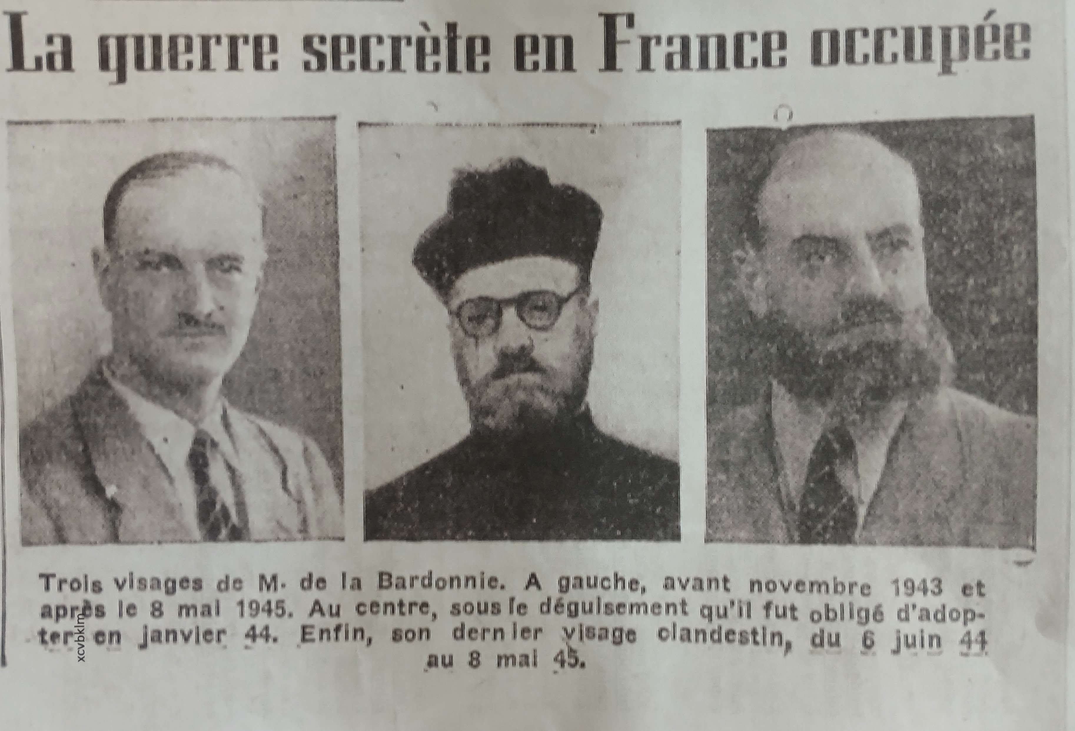 3 visages clandestinité Louis 1943-1944